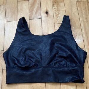 Offline by aerie Dark Blue Support Sports Bra with Subtle Texture